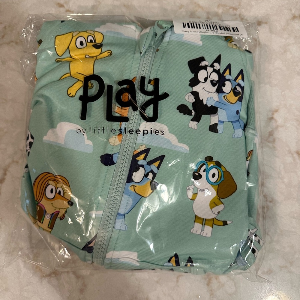 Little Sleepies Bluey zip up - Light green